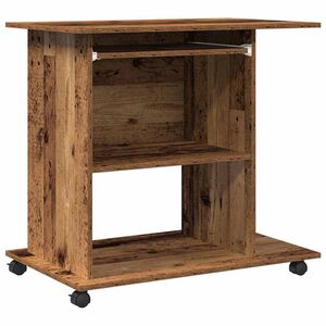 vidaXL Bureau d'ordinateur vieux bois 80x50x75 cm bois d'ing&eacute;nierie