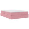vidaXL Lit avec rangement et matelas Rose 140 x 200 cm Velours