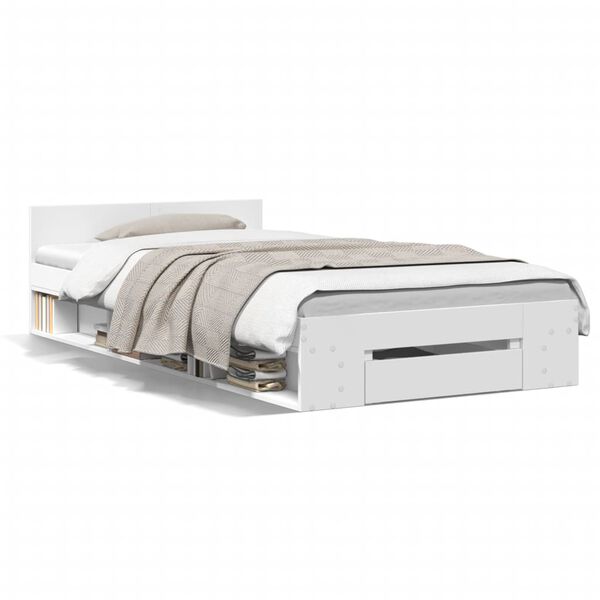 vidaXL Cadre de lit avec tiroir sans matelas blanc 90x190 cm