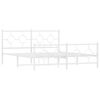 vidaXL Cadre de lit métal sans matelas et pied de lit blanc 150x200 cm