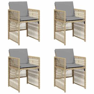 vidaXL Chaises de jardin avec coussins lot de 4 m&eacute;lange beige