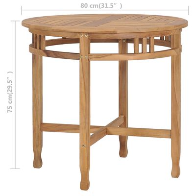 vidaXL Ensemble de salle à manger de jardin 3 pcs Bois de teck solide