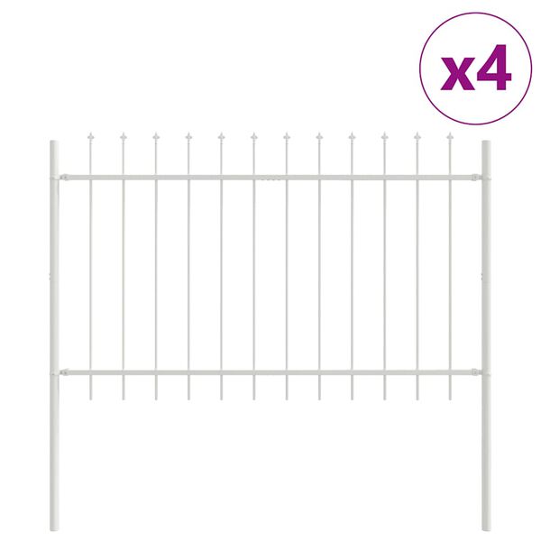 vidaXL Cl&ocirc;ture de jardin Blanc 6,8 x 1,2 m Acier peint par poudre