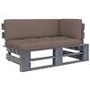 vidaXL Canap&eacute; d'angle palette de jardin Gris Bois de pin impr&eacute;gn&eacute;