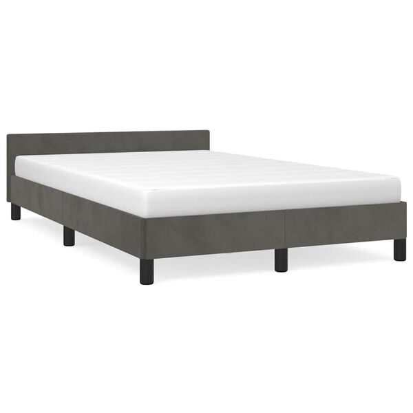 vidaXL Cadre de lit sans matelas gris fonc&eacute; 120x200 cm velours