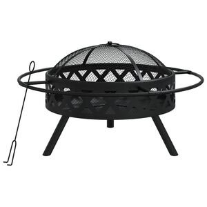 vidaXL Foyer avec tisonnier 70 cm XXL acier