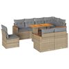 vidaXL Salon de jardin avec coussins 9 pcs beige r&eacute;sine tress&eacute;e acacia