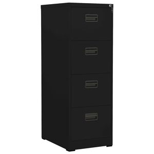 vidaXL Classeur Noir 46x62x133 cm Acier