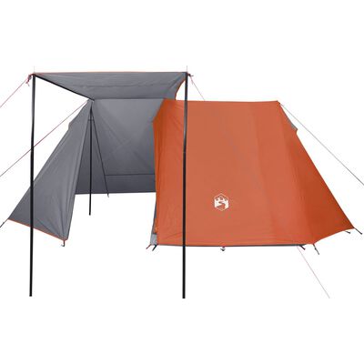 vidaXL Tente de camping 3 personnes gris et orange imperméable