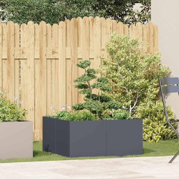 vidaXL Jardini&egrave;re anthracite 80x80x40 cm acier lamin&eacute; &agrave; froid