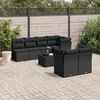 vidaXL Salon de jardin 8 pcs avec coussins noir r&eacute;sine tress&eacute;e