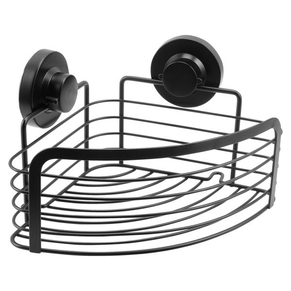CORNAT &Eacute;tag&egrave;re &agrave; crochets pour salle de bain 3in1 single Noir