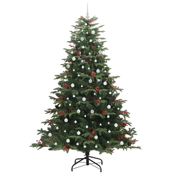 vidaXL Sapin de No&euml;l artificiel Vert 240 cm PVC, m&eacute;tal et plastique