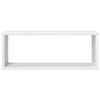 vidaXL &Eacute;tag&egrave;res murales cube 4 pcs Blanc brillant Bois d&rsquo;ing&eacute;nierie