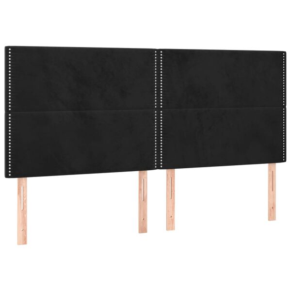 vidaXL T&ecirc;te de lit &agrave; LED Noir 180x5x118/128 cm Velours