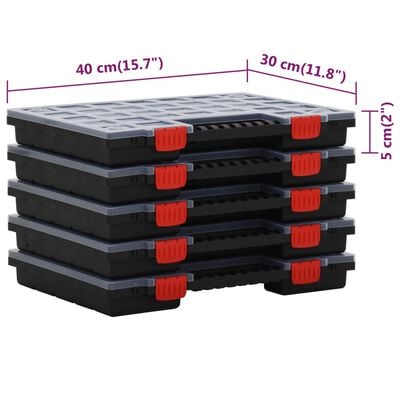 vidaXL Boîtes d'assortiment 10 pcs 40x30x5 cm Polypropylène