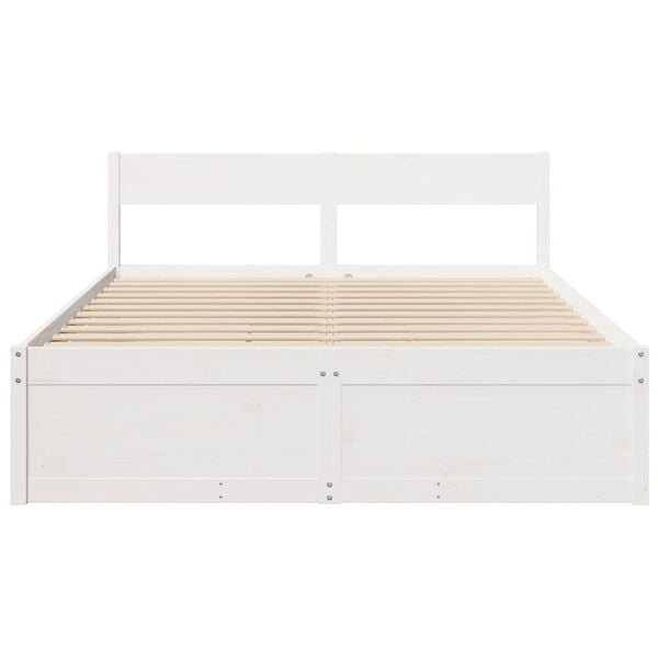 vidaXL Cadre de lit sans matelas blanc 150x200 cm bois de pin massif