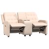 vidaXL Fauteuil de massage inclinable et porte-gobelet 2 places cr&egrave;me
