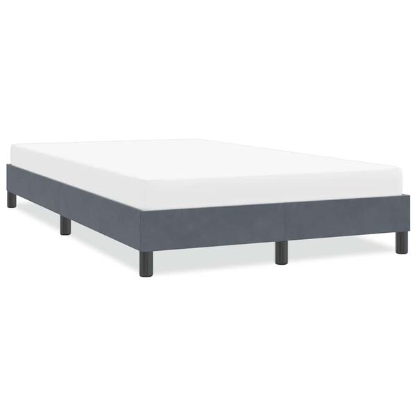 vidaXL Cadre de lit sans matelas gris fonc&eacute; 120x210 cm velours