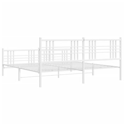 vidaXL Cadre de lit métal sans matelas et pied de lit blanc 183x213 cm