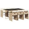 vidaXL Ensemble &agrave; manger de jardin et coussins 7 pcs beige poly rotin
