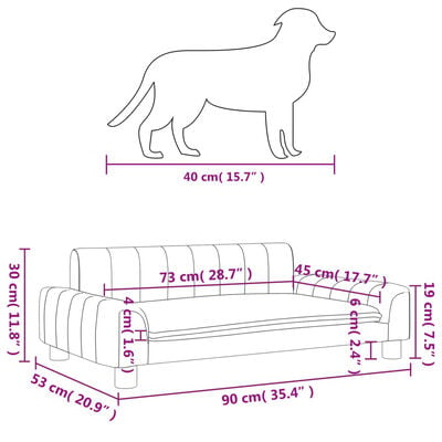 vidaXL Lit pour chien cappuccino 90x53x30 cm similicuir