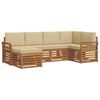 vidaXL Ensemble de canap&eacute;s d'ext&eacute;rieur 6 pc Naturel et Beige Polyester