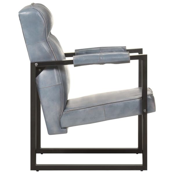 vidaXL Chaise de canap&eacute; 60x75x90 cm Gris Cuir de ch&egrave;vre v&eacute;ritable