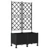 vidaXL Bac de jardin avec treillis et roues 2 pc Noir 80 x 40 x 149 cm