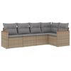 vidaXL Salon de jardin avec coussins 5pcs m&eacute;lange beige r&eacute;sine tress&eacute;e