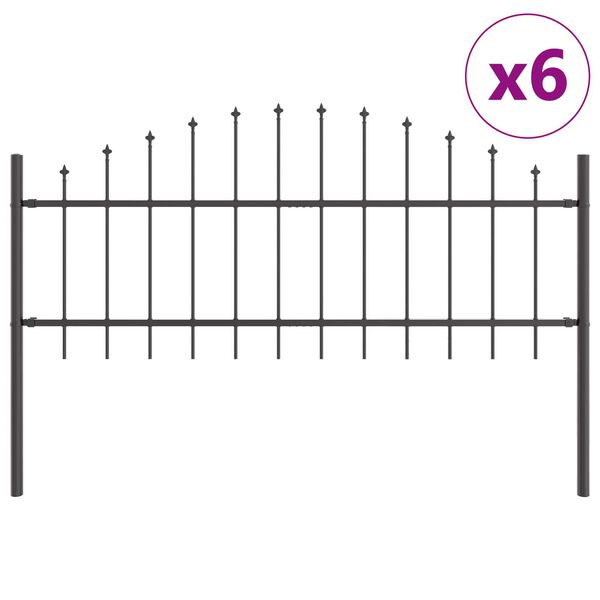 vidaXL Cl&ocirc;ture de jardin 6 pcs Gris 170 x 140 cm