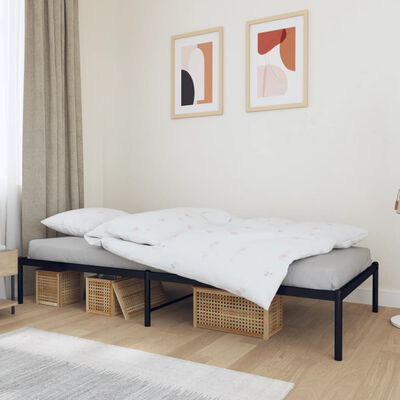 vidaXL Cadre de lit métal sans matelas noir 100x190 cm