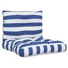 vidaXL Coussins de palette lot de 2 rayures bleues/blanches