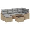 vidaXL Ensemble de Canap&eacute;s 7 pc Beige polyrotin