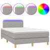 vidaXL Sommier &agrave; lattes de lit matelas LED gris clair 120x190 cm tissu