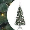 vidaXL Sapin de No&euml;l artificiel pr&eacute;-&eacute;clair&eacute; avec ensemble de boules