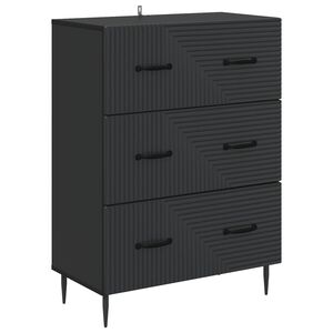 vidaXL Armoire &agrave; tiroirs Noir 66 x 34,5 x 89,5 cm Bois d'ing&eacute;nierie