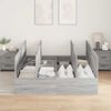 vidaXL Cadre de lit avec rangement Gris Sonoma 135 x 190 cm