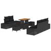 vidaXL Ensemble de canap&eacute; de jardin avec coussin 8 pcs Noir Poly rotin