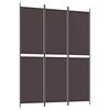 vidaXL Cloison de s&eacute;paration 3 panneaux Marron 150x200 cm Tissu