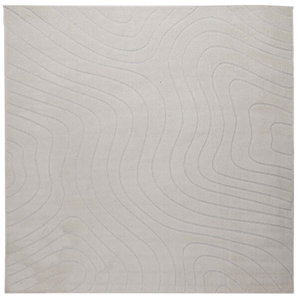 vidaXL Tapis de surface Carr&eacute; Cr&egrave;me 120 x 120 cm