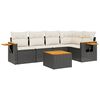 vidaXL Salon de jardin 6 pcs avec coussins noir r&eacute;sine tress&eacute;e