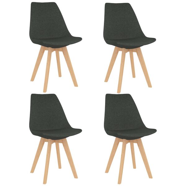vidaXL Chaises &agrave; manger lot de 4 gris fonc&eacute; tissu