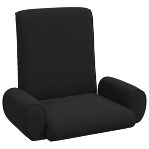 vidaXL Fauteuil de sol ajustable Noir Velours grain&eacute;