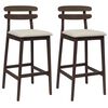 vidaXL Tabouret de bar 2 pc Marron clair et beige