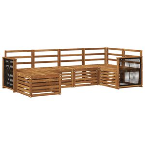 vidaXL Ensemble de canap&eacute; d'angle 5 pcs Naturel Bois d'Acacia Massif