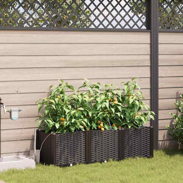 vidaXL Cache-pot de jardin 3 pcs Marron Acier