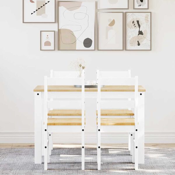 vidaXL Ensemble à manger Panama 5 pcs blanc bois de pin massif