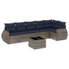 vidaXL Ensemble de canap&eacute; de jardin 7 pcs avec coussins gris r&eacute;sine tress&eacute;e