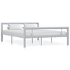 vidaXL Cadre de lit sans matelas gris et blanc m&eacute;tal 160x200 cm